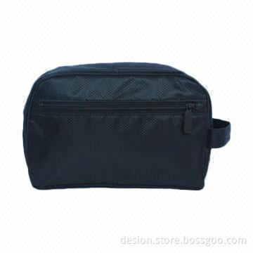 Black Polyester Toiletry Bag with Black Trimming